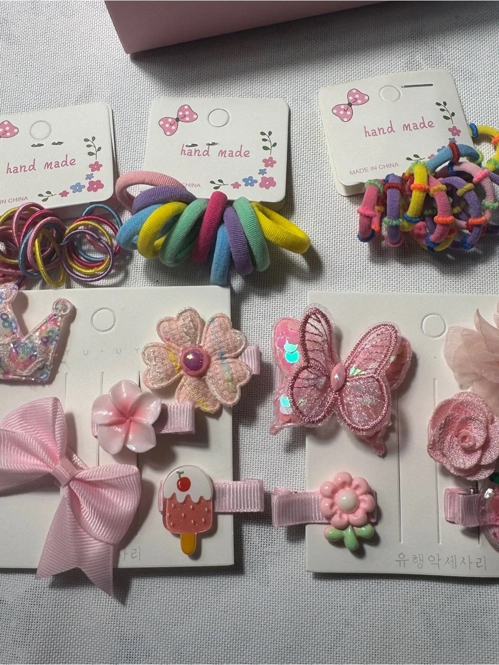 Girls Hair Accessories 50 Piece Set Hair Clips Bows Elastic Ties Floral Gift Box